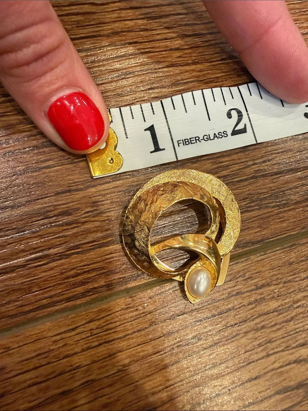 Vintage Lieba Gold-Tone Pearl Accent Brooch
